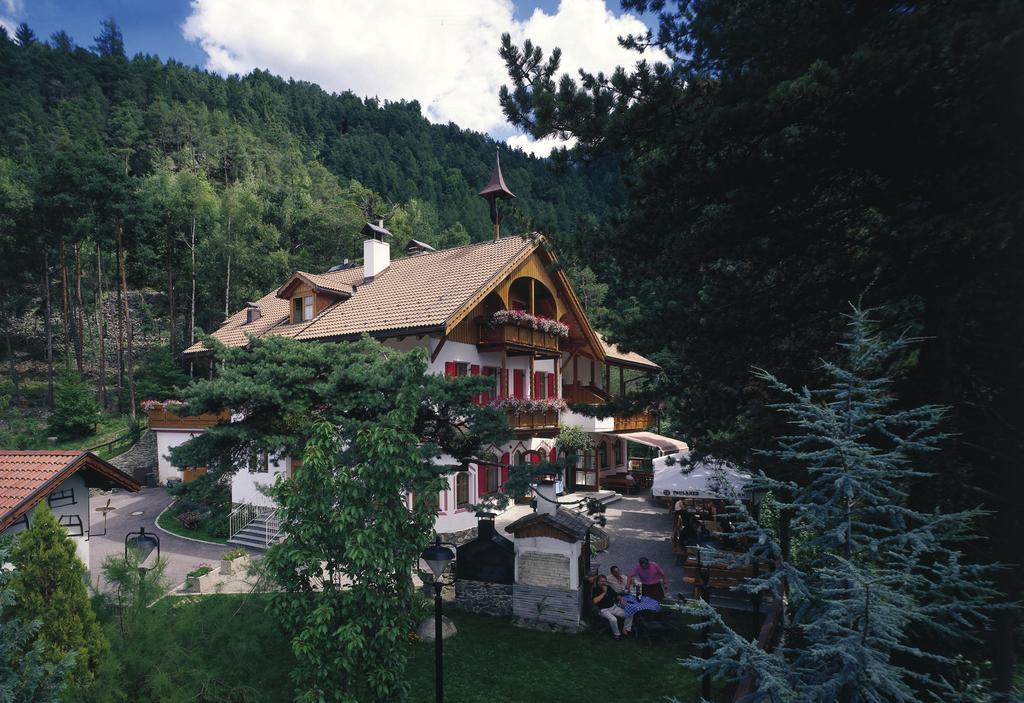 Further away shot of Waldheim-Belvedere restaurant exterior and surrounding forest